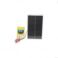 Panou solar 30W fotovoltaic monocristalin 535x350x25mm cu regulator 12-24V/10Ah, 2x USB si cablu 2m pentru baterie Breckner Germany