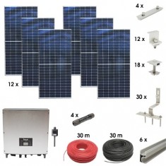 Kit sistem solar fotovoltaic monfazic ON-GRID 5KW cu panouri 12x450W prosumator WIFI cu sistem fixare acoperis tigla Breckner Germany