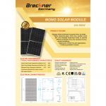 Panou solar 410W fotovoltaic monocristalin 37V cablu si conector MC4 1722x1134x35mm Breckner Germany