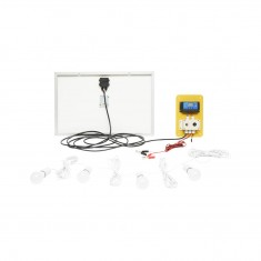 Set panou solar 50W fotovoltaic monocristalin regulator 10A 2xUSB 12/24V 4 becuri LED 9W Breckner Germany