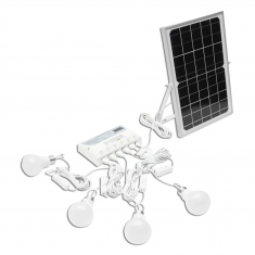 Sistem pentru iluminat cu 4 becuri LED, panou solar 9V/12W si 1xUSB incarcare telefon Breckner Germany