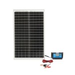 Panou solar 30W/18V fotovoltaic monocristalin 560x345x25mm cu regulator de incarcare 12/24V 10A, cablu 1.5/2m Breckner Germany