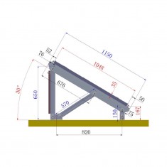 Sistem complet montare, structura pe beton pentru 4 panouri solare fotovoltaice cu unghi 30 grade Breckner Germany